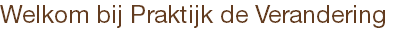 Welkom bij Praktijk de Verandering